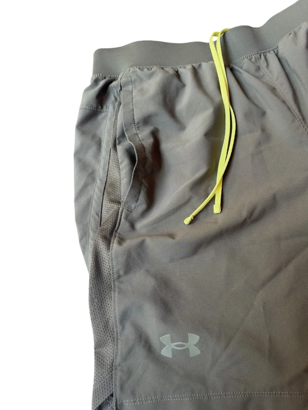 Under Armour Yellow and Olive Green Performance Shorts